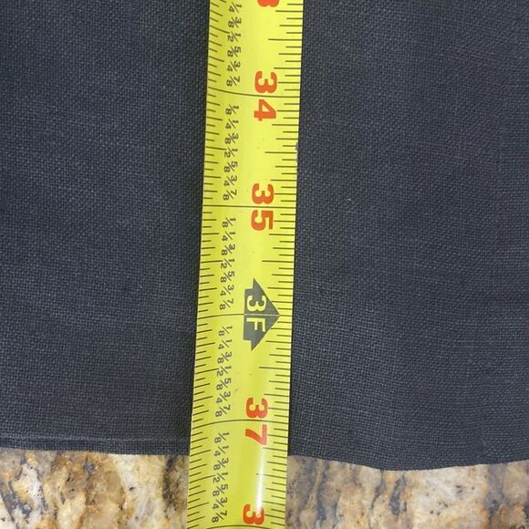 Cheetah B Sherrie Bloom Black Linen Long Sleeves Collared Dress - Picture 11 of 11